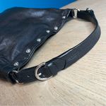 Furla  Hobo Black Pebbled Leather Frieze Snap Trim Medium Shoulder Bag Italy Photo 6