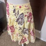 Royal Robbins  Floral Knee Length Cotton Lightweight Skirt Size 6 butter yellow Photo 1