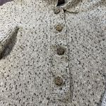 Woolrich  Silk Lambs Cable Knit Sweater Women's M Cream Brown Wood Floral Buttons Photo 1