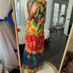 Farm Rio  Women’s Small Mixed Prints Tiered Maxi Ruffle Dress NWT tropical new Photo 3