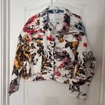 Desigual Women's White Hawaii Floral Print Jeans Jacket Size Large US NWT Photo 6