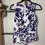 Olive and Oak Abstract Print Purple Blue White Sleeveless Blouse Size Medium Photo 4