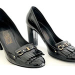 Salvatore Ferragamo Black patent leather women’s closed toed heels! Size 8.5! Photo 0