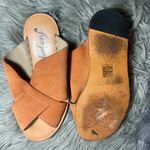 Free People  Emelia Slip-On Sandals Suede Cross Strap Sandals - Tan Size EU38 US8 Photo 10
