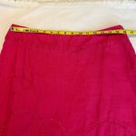 Valerie Stevens Pink Linen Embroidered Skirt Women’s Sz 12 Embellished 24” long Photo 6
