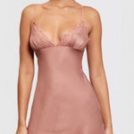 House Of CB New! NIA Rose Pink Satin & Lace Slip Mini Dress Sz Small $225 Photo 0