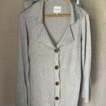 Pink Rose set Gray Ribbed Button-Up Cardigan & Pants knit cozy soft stretch xl Photo 4