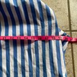 J.Crew  Tie-neck Cotton Mini Shift Dress Borges Stripe Ocean White Photo 8