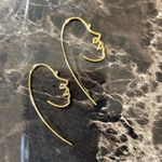 Free People  Gold Tessa Silhouette Face Earrings Photo 4