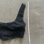 H:ours  Black Denim Crop Top Revolve XS Photo 2