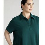 Universal Standard NEW  Varsity French Terry Polo Dress in Botanic Size S (14/16) Photo 2