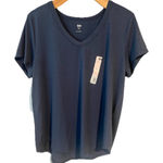 SO  V Neck Top Womens Size XL Blue Short Sleeve T Shirt Soft Loose Fit Tee NWT Photo 0