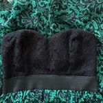 Wet Seal  Dress Mini Y2K Black Strapless Lace and Green Pattern Photo 6