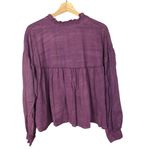 ZARA  Purple V-Neck Peasant Long Sleeve Blouse M Photo 1