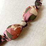 Fabric beaded necklace on cord Photo 1