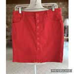Caslon  Red Denim Mini Skirt 8 Photo 3