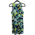 Title Nine  Floral Athletic Dress Blue Green Yellow Sleeveless Zip Back Pockets Photo 3