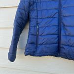 New Balance Puffer Jacket Womens Medium Navy Blue Quilted Lightweight Athleisure Photo 3
