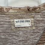 Free People Love Language Brown Henley Sleeveless Tank Top Size S Linen Blend Photo 2