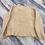 Vintage Wool Fisherman Cable Knit Beige Sweater Size M Photo 2