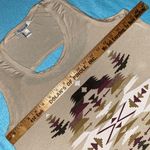 Forever 21 Aztec tribal print tank top cutout back stretchy soft NEW size L Photo 4