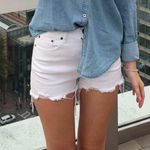 Abercrombie & Fitch White High-Rise Abercrombie Jean Shorts Photo 0
