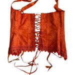 Frederick's of Hollywood Frederick’s Of Hollywood Orange Lace Up Halter Neck Corset Photo 0