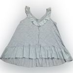 American Eagle NWOT Outfitters AE Sage Green Ruffle Peplum Hem V Neck Tank Top S Photo 6