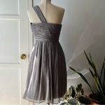 J.Crew • Grey Silk One Shoulder Dress•Sz 4 Photo 2