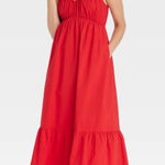Universal Threads NWT Universal Thread Flutter Cap Sleeve Maxi A-Line Dress Red Size XS Photo 0