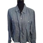 Tommy Bahama  Medium Womens Linen Button Down Blouse Denim Photo 0
