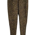 ZARA Pants Leopard Print High Waist Suede Like Feel Stretch Glam Medium Photo 0