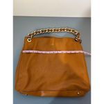 Mark & Graham bag brown leather small initials heavy gold chain soft Photo 10