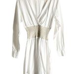 Naadam White Ribbed Corset Long Sleeve V Photo 5