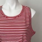 Jones New York NEW NWT  / JNY Red White 100% Cotton Stripe Sleeveless Tank Top S Photo 1