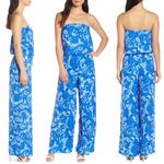 Lilly Pulitzer  Pim Strapless Jumpsuit Blue/White Photo 1