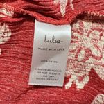 Lulus  Wrap Maxi Dress Women's XL Rust Red Beige Floral V-Neck Flutter Sleeves Photo 7