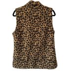 Calvin Klein Sherpa Full Zip Faux Fun Leopard Print Soft Sleeveless Vest Sz M Photo 4