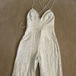 Lulus white lace wide leg jumpsuit Photo 3