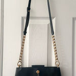 Tory Burch  Lily Black Leather Slim Multi Pocket Gold Chainlink Crossbody Handbag Photo 0