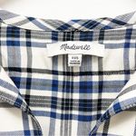 Madewell  Plaid Artiste Tunic Dress Blue & Cream Plaid Popover Shift Size XXS 2XS Photo 9