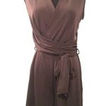 Boston Proper Brown Slinky Romper Draped Surplice Wrap Top & Shorts XS Photo 5