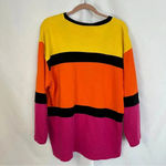 Caren Sport Top Blouse‎ Sweater Womens Multicolor Oversized V Photo 6