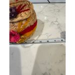 vintage handmade woven bucket basket purse bohemian coastal, or cottagecore mini Photo 9