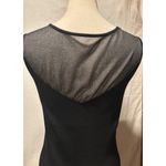 Cache Black Top Silk Blend Peek A Boo Metallic Sheer Deep V Shoulders Stretch Photo 2
