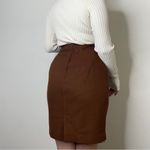 Laura Winston Brown Wool Vintage Mini Skirt Fall Size 8 Photo 12