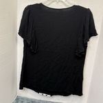 Women’s Black Blouse With White Crochet Lace Panel Size Medium Photo 2