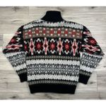 Vtg Nordic Fair Isle Aztec Southwestern Zip Up Thick‎ Knit Sweater Cardigan Sz M Size M Photo 2