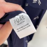 Pure Collection Navy Chevron Print Long Sleeve Jersey Slim Blouson Dress Size 8 Blue Photo 10