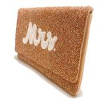 Mrs Beaded Clutch Crossbody Purse Bag Snap Rose Gold Pink White Bride Party Bach Photo 1